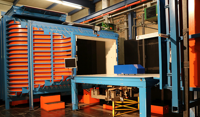 Test section of the low-speed wind tunnel