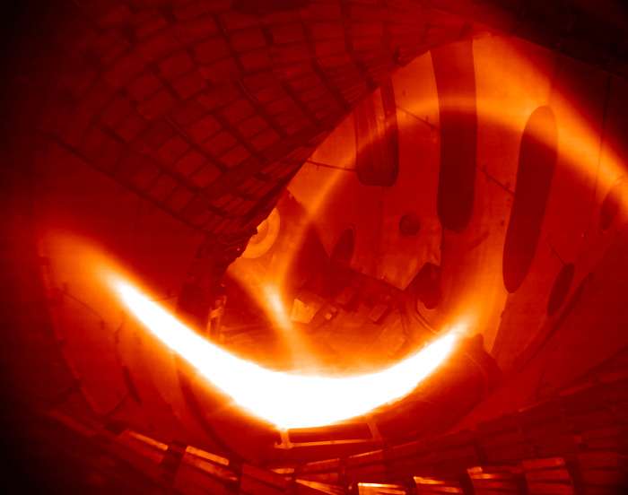 Wasserstoff-Plasma in Wendelstein 7-X.