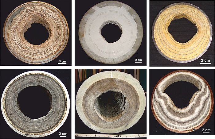 Geothermale scaling in pipes.