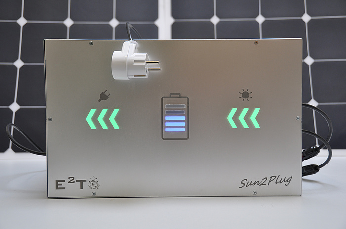 Prototyp des Plug&amp;Play-Speichersystems „Sun2Plug“. 