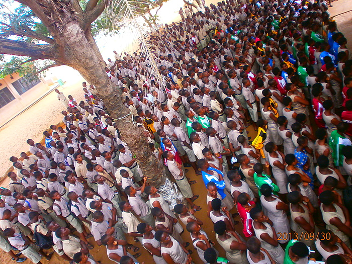 EA large group of workshop attendees gathered in the KETASCO courtyard ready to be presented with their certificates.