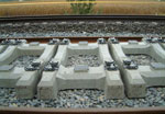 concrete sleepers of a railway