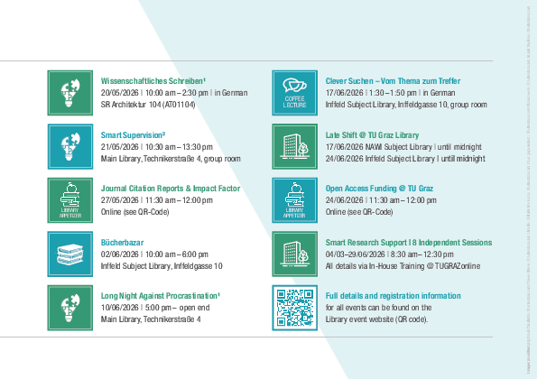 second page of the Library's event flyer for the summer semester 2026