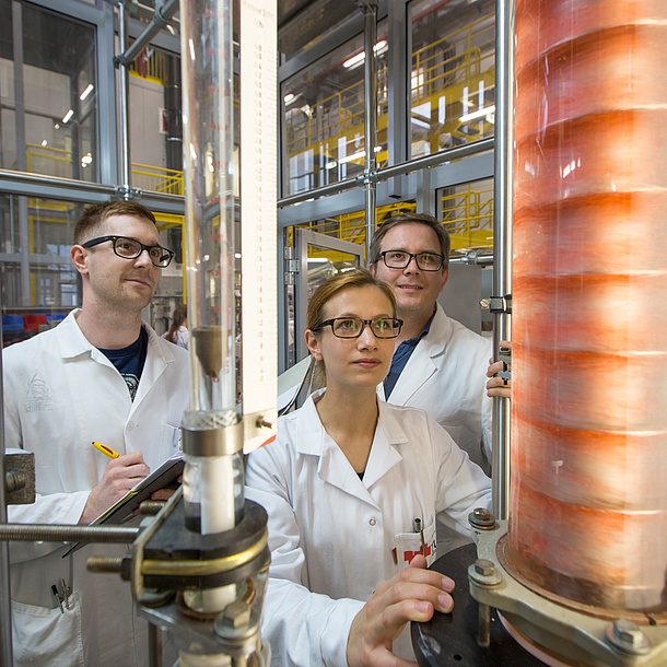 Researchers in a biorefinery.