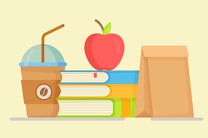 Books and lunch bag.