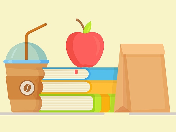 Books and lunch bag.