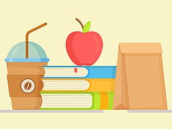 Books and lunch bag.