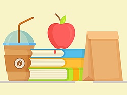 Books and lunch bag.