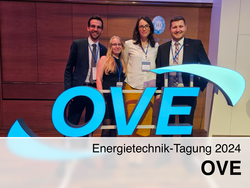 alle vier Teilnehmer des Instituts vor dem OVE Logo