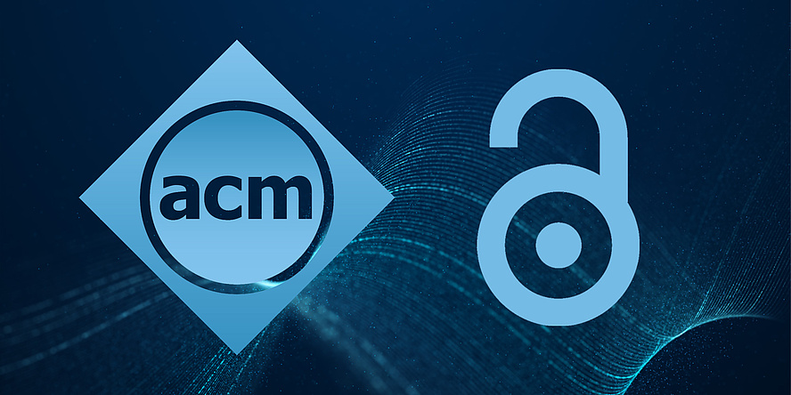 ACM-Logo und Open-Access-Logo vor blauem Hintergrund