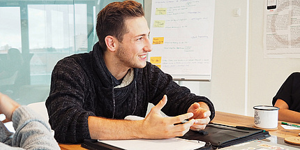 Young man in a meeting