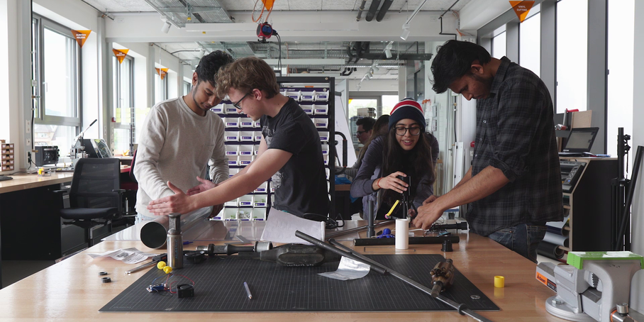 students prototyping at IIM Institute