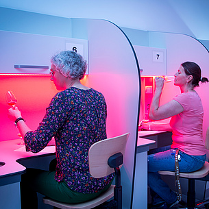 Wine tasting: sensory testing. Photo source: Lunghammer - TU Graz