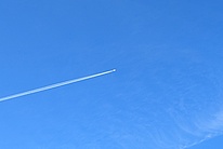 Aircraft in clear sky