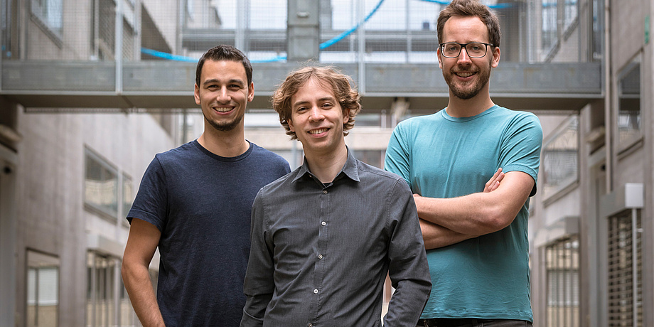 Three researchers from TU Graz outdoors
