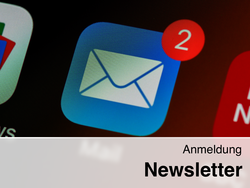 E-Mail Icon mit Anzeige von 2 ungelesenen E-Mails.