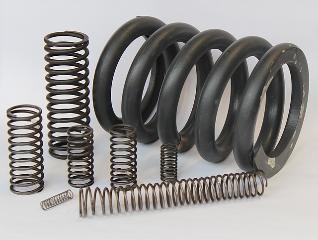 Picture of compression springs in different sizes