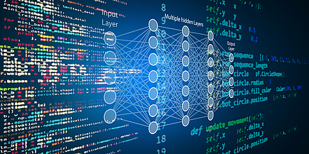 Grafische Darstellung von Codes und Netzwerken.