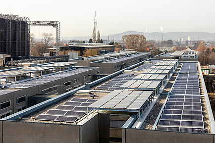 Roofscape with photovoltaic panels