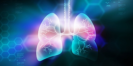 Abstrakte grafische Darstellung einer Lunge