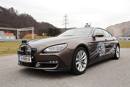 Car with measuring sensors