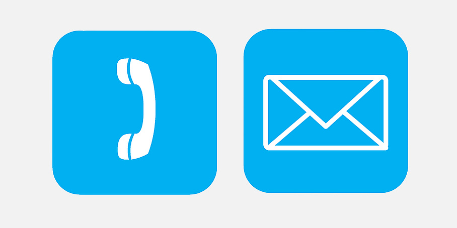 Icons Telefon und Mail
