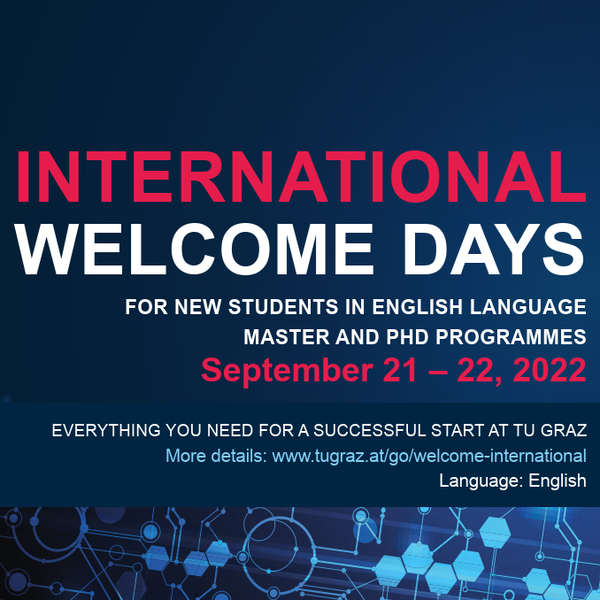 International Welcome Days for new students in English Language Master and PhD programmes