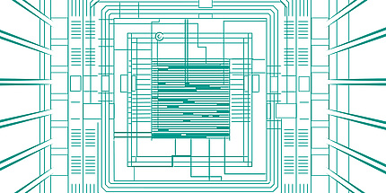 Eine schematische Darstellung eines Mikrochips.