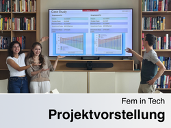 Anja, Tuana, and Simon before the presentation in our library.