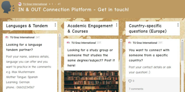 Padlet, Connection, Platform, Incoming, Outgoing, mobility, contact, tandem, questions  