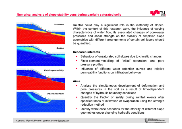 numerical analysis of slope stability considering partially saturated soils