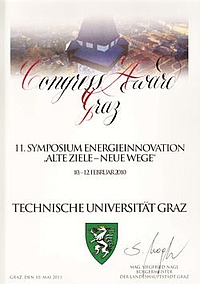 Urkunde Congress Award Graz