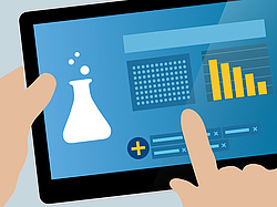 tablet with lab values