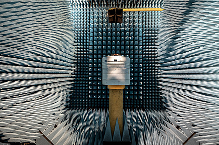 The interior of an antenna testing chamber - a reflection-free room