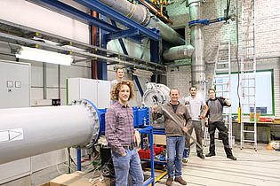 The Institute team, who installed the new wind tunnel for turbine flow investigations, which went into operation in June 2020