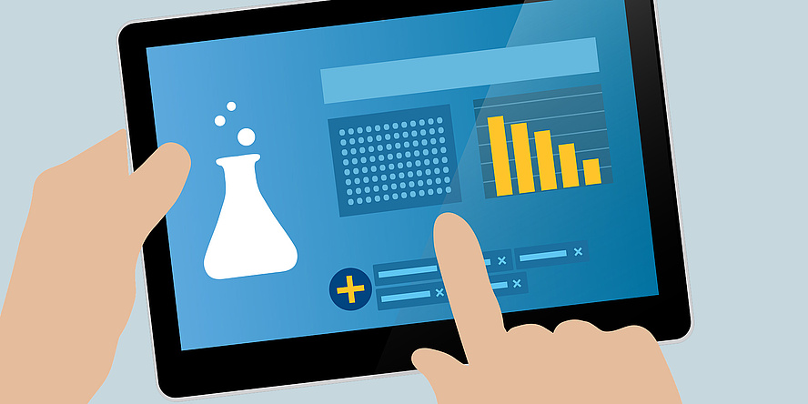 Tablet with lab values