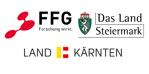 Logos of FFG, Land Steiermark, Land Kärtnen
