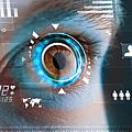 Stilisiertes Auge blickt in die digitalisierte Zukunft.
