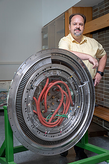 TU Graz researchers with the Turbine Center Frame