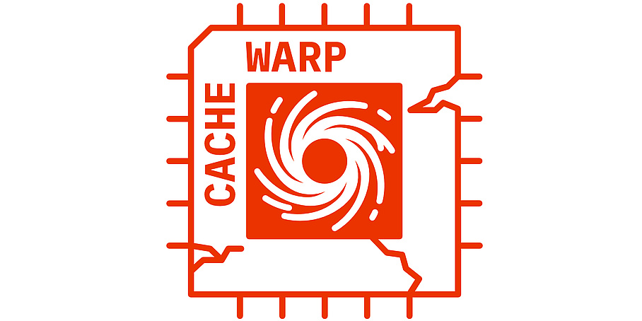 Ein Logo, das einen symbolischen Computerchip mit der Aufschrift CacheWarp zeigt