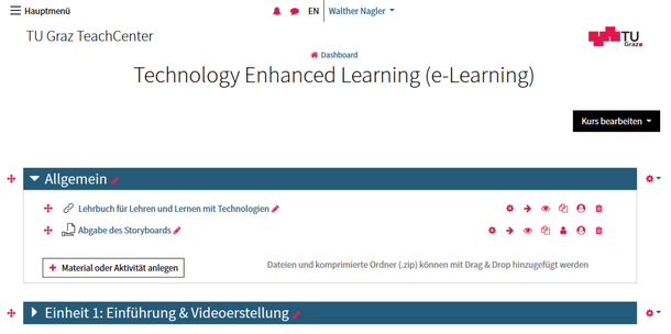 Screenshot vom Teach Center 3.0.