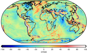 Gravity field anomalies derived from ITSG-Grace2014k.