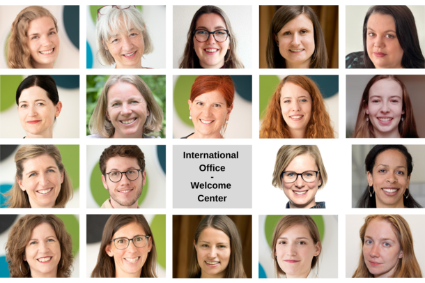 Team des International Office - Welcome Center, Bildquelle: Renate Trummer, Fotogenia / Canva Pro