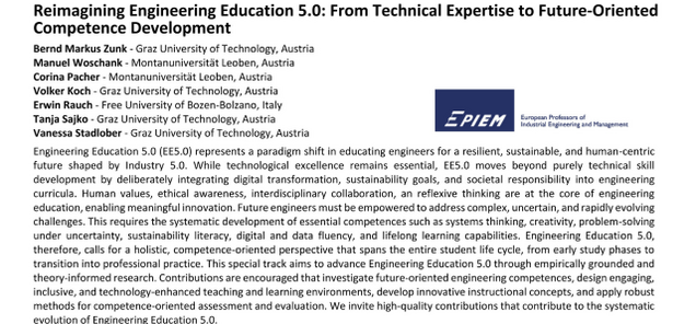 ISM 2026 Call for Papers - EPIEM Special Track