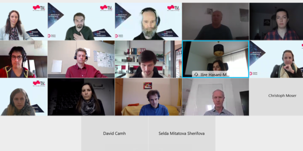 Screenshot einer Videokonferenz mit den Gesichtern aller Teilnehmenden.