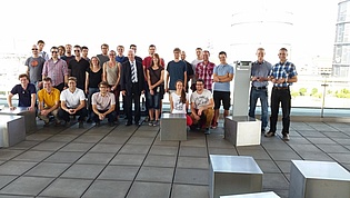 Group picture with colleagues and students taken during our latest excursion to voestalpine in Linz.