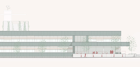 Grafische Dastellung einer Gebäudefassade 