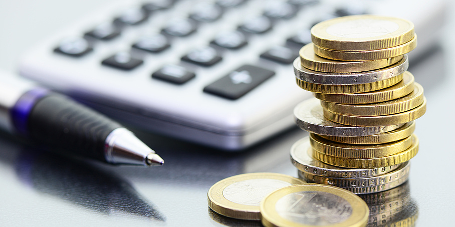 Calculator and coins