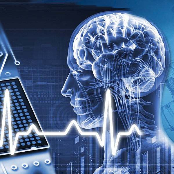 Image of a head with brain and brain waves. Photo source:iStock.com