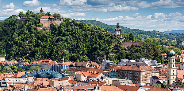 Dächer von Graz und Schlossberg